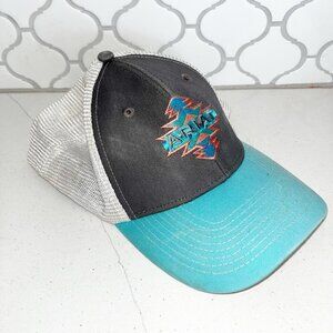 Ariat Snapback Hat Aztec Embroidered Logo Southwest Mesh Adjustable Turquoise